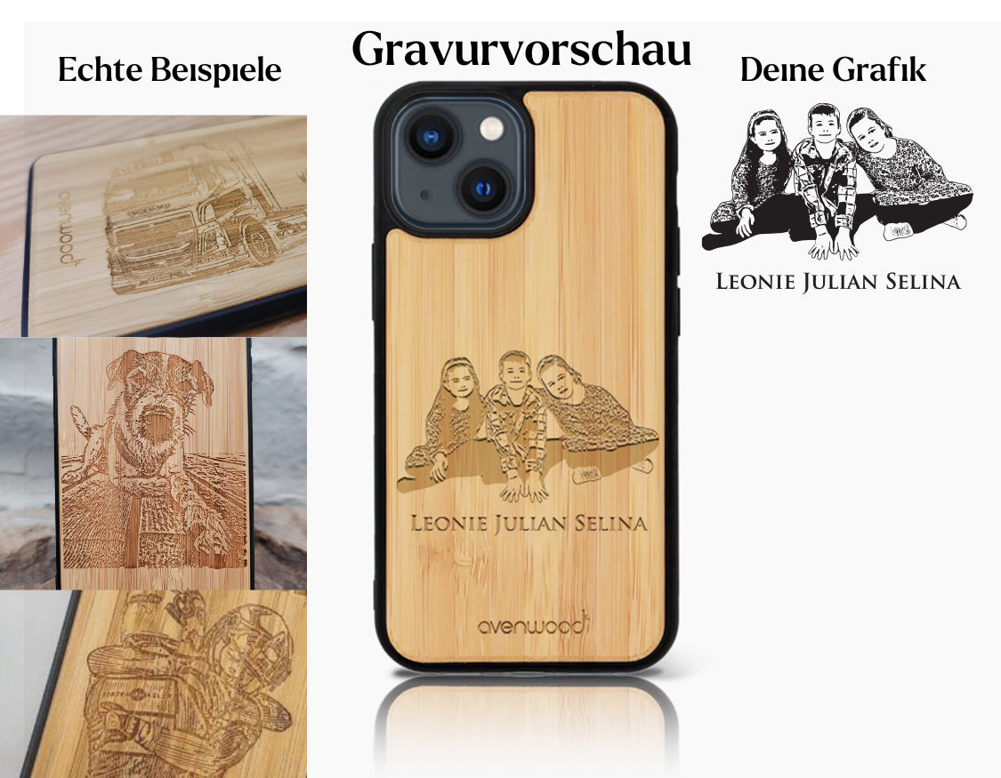 INDIVIDUELL iPhone 15 Bambus-Kunststoff